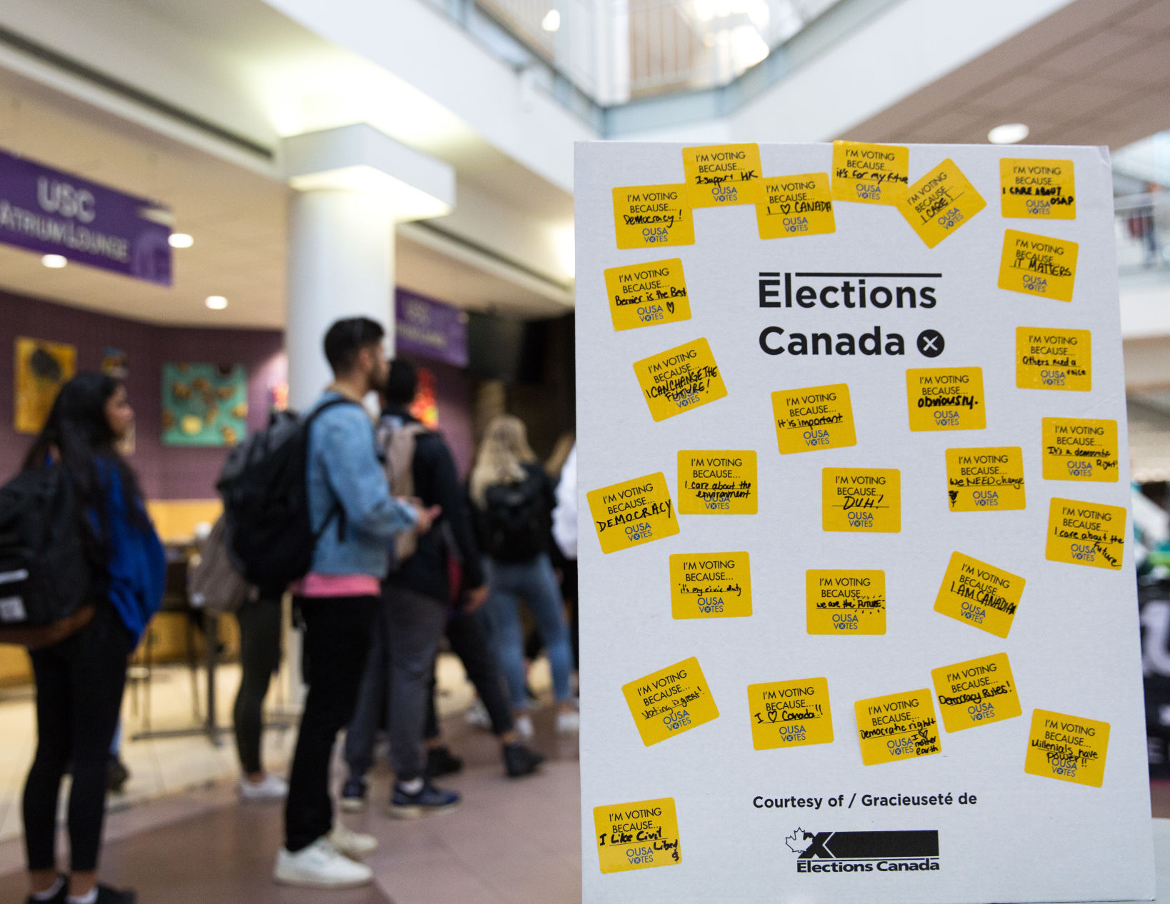 Atrium vote stickers
